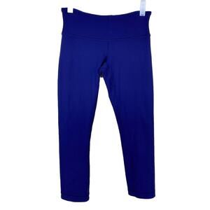 Lululemon Reversible Wunder Under Crop III Leggings Emperor Blue Sapphire Size 4